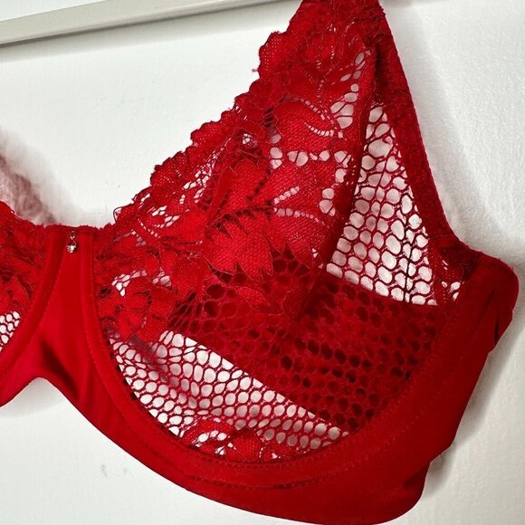 Le Mystere Women's Lace Allure Unlined Bra Size 34D - Picture 3 of 5